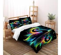 Colorful Swan Bedding Set 3D Digital Printing Animal Theme Duvet Cover Set Chic Breathable Quilt Cover Universal for All Seasons with Pillowcase Super King（260x220cm）