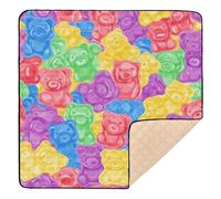 Colorful Sweet Jelly Bears Soft Foam Baby Gym & Activity Mat for Floor Washable Infant Play Activity Mat for Babies Infants Toddlers, 50'' x 50''