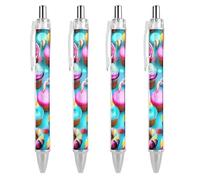 Colorful Sweet Lollipop Cupcake Donut Black Ballpoint Pens Fine Point (0.5mm) Black Ink Pen Retractable Ball Point Pens with Comfortable Full Grip for Journaling, And Office Writing Ideal 4 PCS