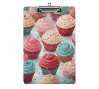 Colorful Sweet Lollipop Cupcake Donut Clipboard Retractable Hanging Tab Clip Board Plastic Clipboard Nursing Clipboards Nurse, Doctor, Cute Design for Standard Size 12.5 X 8.5Inch