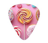 Colorful Sweet Lollipop Cupcake Donut - Guitar Picks-12 Pack Includes Thin, Medium & Heavy Gauges, Best Gift for Guitar Lovers