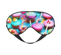 Colorful Sweet Lollipop Cupcake Donut Print Comfortable Sleep Eye Mask Men Women Lightweight Travel Nap Meditation Yoga Work