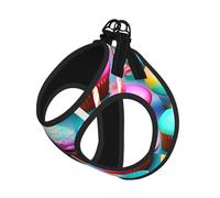 Colorful Sweet Lollipop Cupcake Donut Print Dog Harness and Leash Set,Breathable Adjustable Escape Proof Vest for Dogs, Cats