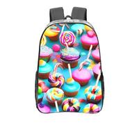 Colorful Sweet Lollipop Cupcake Donut Print School Transparent Backpack Pvc Clear Bag Daily Necessities Work Travel Boys Girls
