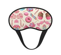 Colorful Sweet Lollipop Cupcake Donut Print Sleep Eye Mask Light Blocking Soft and Comfortable Night Eye Blinder for Women Men for Sleeping Travel Night Shift