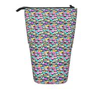 Colorful Sweet Lollipop Cupcake Donut Print Telescopic Pencil Case Adjustable Lightweight Office Stationery Organizer Pouch