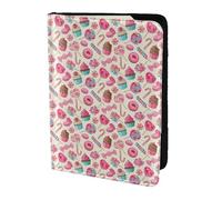 Colorful Sweet Lollipop Cupcake Donut Printing Passport Holder Cover Wallet Cowhide Card Case Travel Must Have Accessories for Women Men