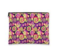 Colorful Swirl Makeup Bag, Vibrant Tie-Dye Cosmetic Travel Pouch for Women, Portable Zipper Organizer, Fun Skincare Toiletry Bag for Festivals, Violet, 7x9 Inch, Bag