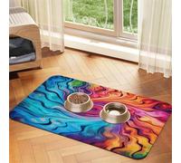 Colorful Swirl Tie Dye Pattern Pet Feeding Mat 40x60cm