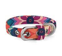 Colorful Symmetrical Pattern Dog Collar Adjustable Soft and Comfortable Puppy Collars with Metal Buckle Pet Collar for Small Medium Pet