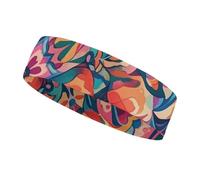 Colorful Symmetrical Pattern Headbands for Women & Men Sports Headband, Fits All Head Sizes, Ultra Absorbent & Non-Slip Sweatband for Running, Yoga, Gym
