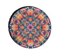 Colorful Symmetrical Pattern Spare Tire Cover Oxford Wheel Protector 26 Inch Travel Accessories Waterproof Dustproof Tire Covers for RV Jeep SUV