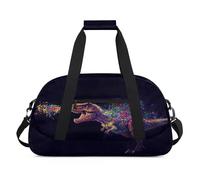 Colorful T-rex Dinosaur Duffel Bags for Women Men Kids Girls Boys Overnight Weekender Travel Bag 24L Sport Gym Duffel Bag Practice Tote Carry Bag
