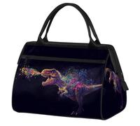 Colorful T-rex Dinosaur Travel Duffle Bag for Women Men Kids Boys Girls Weekend Overnight Bags 24 L Holdall Tote Cabin Bag for Sports Gym Yoga