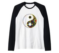 Colorful Taoism daoism Sign Symbol for tao yin and yang Raglan Baseball Tee