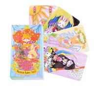Colorful Tarot Cards, Cute Bunny Oracle Deck Set, 4x2.4x1inch Card Game with Portable Design, Sturdy Paper Tarot Deck, Fortune Reading Cards with Kawaii Style, Oracle Card for Travel Party