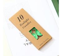 Colorful Tea Light Candles, 10 Pack - 1.5 Hours Long Burning Tea Candles, Unscented Tealights Candles Bulk Paraffin-Free, for Party, Home Green