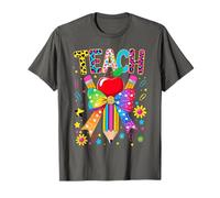 Colorful Teacher Life Rainbow Pencil Bow Back to School Kids T-Shirt