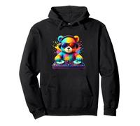 Colorful Teddy Bear Dj Disc Jockey Kids Music Deejay Pullover Hoodie