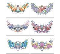 Colorful Temporary Tattoo Stickers With Flowers, Butterflies, And Wings On The Back - Realistic Tattoo Stickers 190 * 320mm A150
