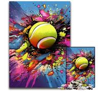 Colorful Tennis 1000-Piece Jigsaw Puzzle Wooden Jigsaw Puzzles for Adults Challenging Brain Teaser - Relaxing Toy for Teenagers 50x75CM/19.68x29.52inch