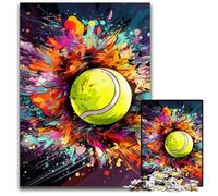 Colorful Tennis 1000-Piece Jigsaw Puzzle Wooden Jigsaw Puzzles for Adults for Teenagers & Teens, Ideal Birthday 50x75CM/19.68x29.52inch