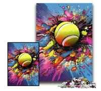 Colorful Tennis 1000 Piece Jigsaw Puzzles for Adults Challenging Brain Teaser for Teenagers, Family Game Night Fun Size 26x38cm