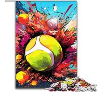 Colorful Tennis 1000 Pieces Puzzle Gifts Challenging Puzzles Brain-Challenging DIY Decorative Game, Family Interactive Toy 50x75cm