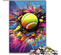 Colorful Tennis Puzzle 1000 Pieces Jigsaw cardboard Puzzles for Teenagers & Teens, Ideal Birthday size : 38x26cm