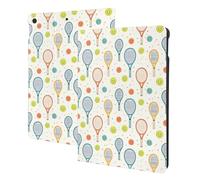 Colorful Tennis Racket Print Compatible with ipad 9th/8th/7th Generation Case Cover, Tablet Cases Compatible with ipad Case 10.2 Inch, Auto Wake/Sleep, Folio Stand