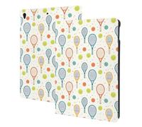 Colorful Tennis Racket Print Compatible with ipad air 3rd Generation Case Cover, Tablet Cases Compatible with ipad Pro Case 10.5 Inch, Auto Wake/Sleep, Folio Stand
