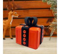 Colorful the Annoying Present, Annoying Mystery Gift Box, Middle Finger Prank Gift Box Tabletop Ornament, 3D Printed Prank Decor for Desk, Early for Adults (Orange Black)