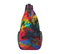 Colorful Thing Printed Sling Bag Crossbody Backpack for Men Women, Versatile Casual Shoulder Chest Bag for Running Hiking Cycling Travel Work