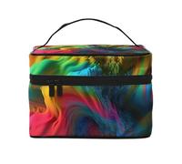Colorful Thing Printing Makeup Bag for Women Portable Travel Cosmetic Case Make Up Organizer Bag Beauty Box with Inner Pouch and Handle