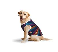 Colorful Three-Dimensional Space Dog Pure Cotton Tshirts for Medium & Large Dogs,Breathable Stretchy Tank Top Sleeveless Vest Tee Shirt