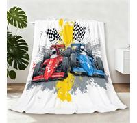 Colorful Throw Blanket for Kids, 200 x 220 cm (79" x 87") Flannel Blanket for Boys Girls Children Gift - Soft Modern Tie-Dye Ink Splash Racing Theme Throw Blanket for Couch Sofa Home Dorm