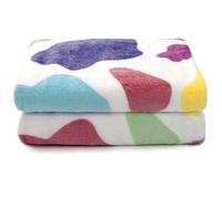 Colorful Throw Blanket Gifts for Women Girls, Lightweight Rainbow Fleece Blanket for Kids, Multi Color Fuzzy Soft Blanket Decor for Couch Bed Sofa
