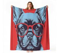 Colorful Throw Blanket, Simple Christmas Animal Puppy Printed Blanket Super Soft Flannel Throw Blankets Lightweight Fluffy Plush Fuzzy Bed Blankets for Bedding Sofa and Travel 100 x 130 cm