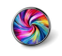 Colorful Tie Dye Badges Circle with Button Design, Personalized Picture Pin Brooches, Round Badge Holders for Decorate Hat Shirt Clothing Bag Accessories