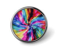Colorful Tie Dye Badges Decorative, Durable Aluminum Alloy Round Badge, Lightweight Button Brooch for Shirts, Jackets, Hats, Uniforms 1"