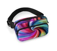Colorful Tie Dye Fanny Packs with Zipper, Personalized Waist Bags with Multiple Pockets, Adjustable Sling Bag for Travel, Waterproof Belt Bag, Crossbody Bags