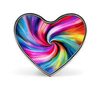 Colorful Tie Dye Lapel Pin Exquisite Fashion Brooches Personalized Buttons Badge Novelty Unique Button Pins Cute Heart Shaped Pins Metal Buttons for Backpack Hat Bag Jacket