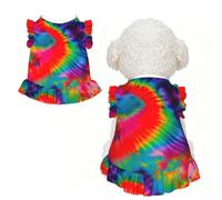 Colorful Tie Dye pattern Print Pet Breathable Sleeveless Skirt M