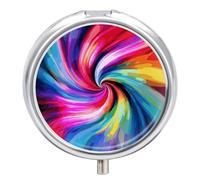 Colorful Tie Dye Pill Box, 3 Compartment Small Pill Case Waterproof Travel Pill Organizer for Pocket Or Purse Portable Mini Medicine Tablet Vitamin Holder Pill Case