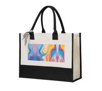 Colorful Tie Dye Print Cotton Canvas Tote Bag for Women, Canvas Tote Bag for Gifting,Canvas Beach Bag, Reusable Shopping Bag