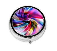 Colorful Tie Dye Print Round Pill Organizer 3 Compartment Pill Box Portable Medicine Pill Case for Outdoor Travel