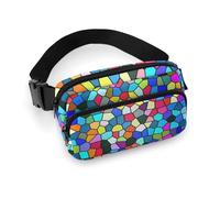 Colorful Tie Dye Stained Glass K Fanny Packs Crossbody Bags for Women Men, Belt Bag Waist Packs for Workout Running Travel with Adjustable Strap