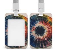 Colorful Tie-dye Towels Retractable ID Badge Holder with Lanyard - Vertical Badge Reel,Keychain Clip,Name Tag Id Card Holder Protector for Nurse Officer Teacher Security Staff Women Men