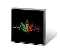 Colorful Tie Dye Weed Heartbeat Custom Lapel Pins Square Brooch Tie Suit Dress Accessories for Men Women Wedding Birthday