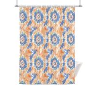 Colorful Tie Shower Curtain for Bathroom, Dye Ethnic Style Waterproof Cloth Fabric Bathroom Accessories Set with 12 Rust Proof Plastic Hooks, 72” x 84”